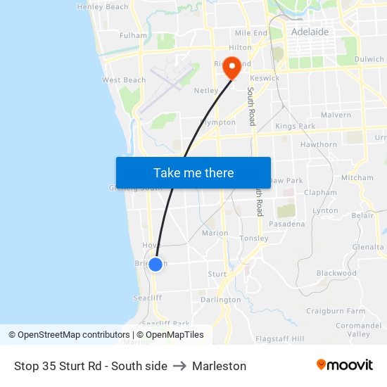 Stop 35 Sturt Rd - South side to Marleston map