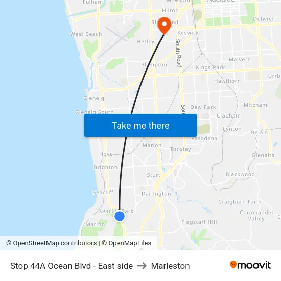 Stop 44A Ocean Blvd - East side to Marleston map