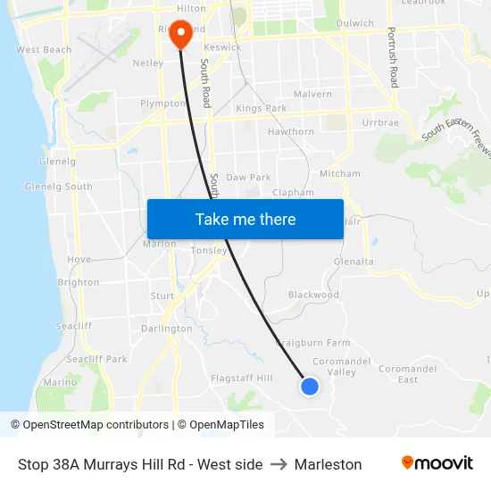 Stop 38A Murrays Hill Rd - West side to Marleston map