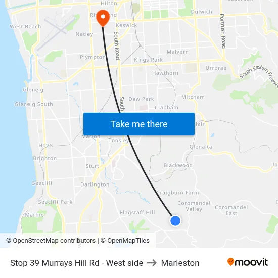 Stop 39 Murrays Hill Rd - West side to Marleston map