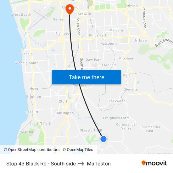 Stop 43 Black Rd - South side to Marleston map