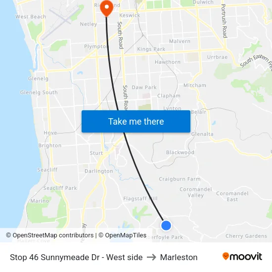 Stop 46 Sunnymeade Dr - West side to Marleston map