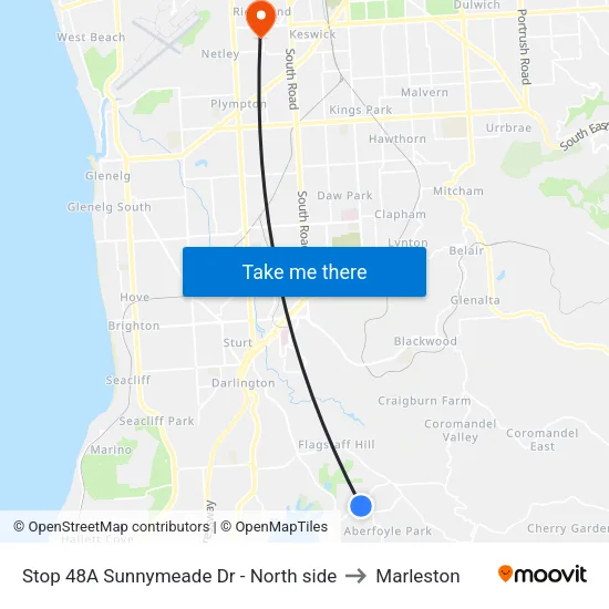 Stop 48A Sunnymeade Dr - North side to Marleston map