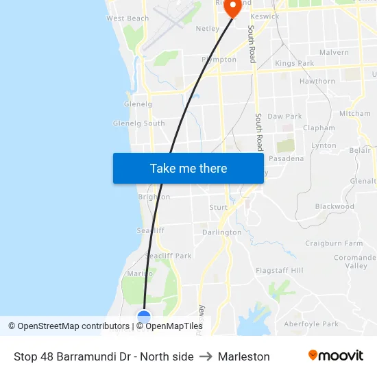 Stop 48 Barramundi Dr - North side to Marleston map