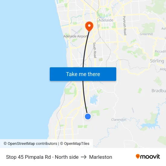Stop 45 Pimpala Rd - North side to Marleston map