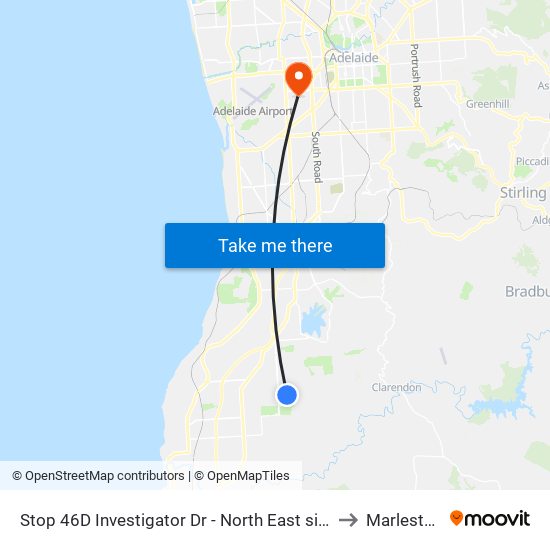Stop 46D Investigator Dr - North East side to Marleston map