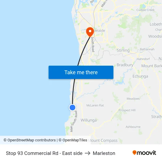 Stop 93 Commercial Rd - East side to Marleston map