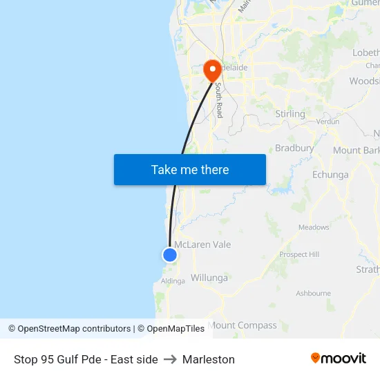 Stop 95 Gulf Pde - East side to Marleston map