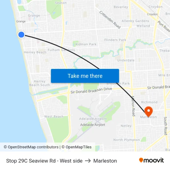 Stop 29C Seaview Rd - West side to Marleston map