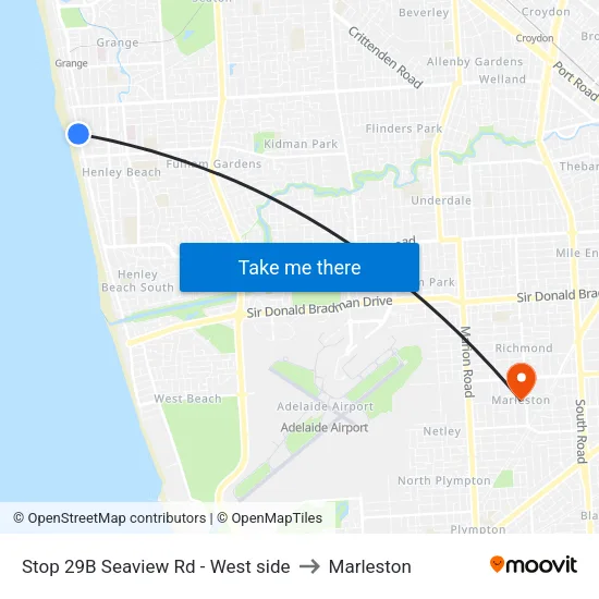 Stop 29B Seaview Rd - West side to Marleston map
