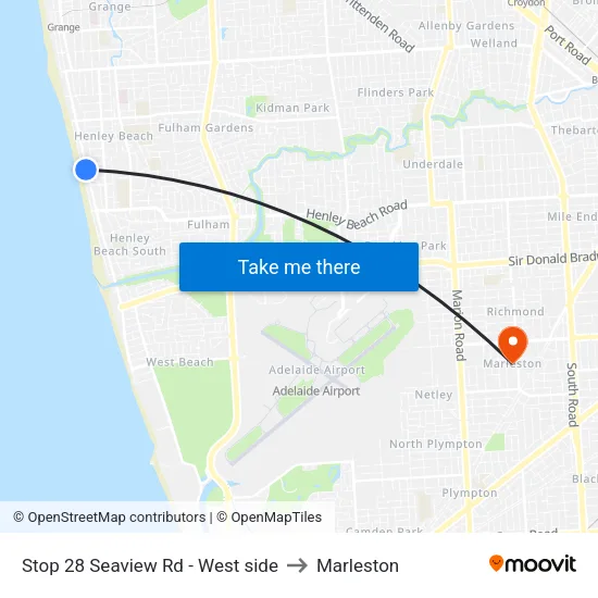 Stop 28 Seaview Rd - West side to Marleston map