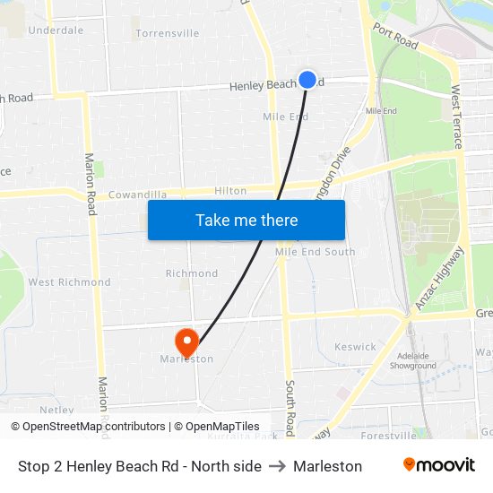 Stop 2 Henley Beach Rd - North side to Marleston map