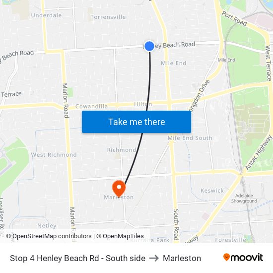 Stop 4 Henley Beach Rd - South side to Marleston map
