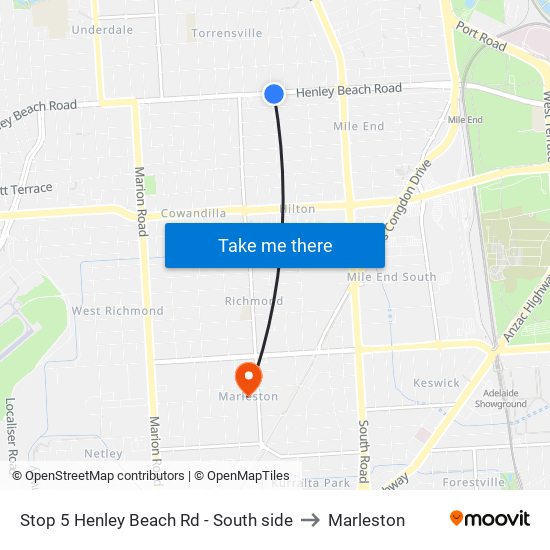 Stop 5 Henley Beach Rd - South side to Marleston map