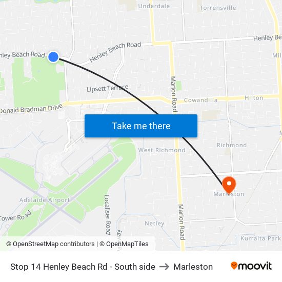 Stop 14 Henley Beach Rd - South side to Marleston map