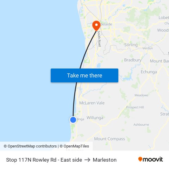 Stop 117N Rowley Rd - East side to Marleston map