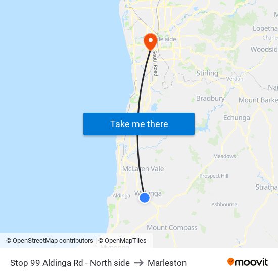 Stop 99 Aldinga Rd - North side to Marleston map