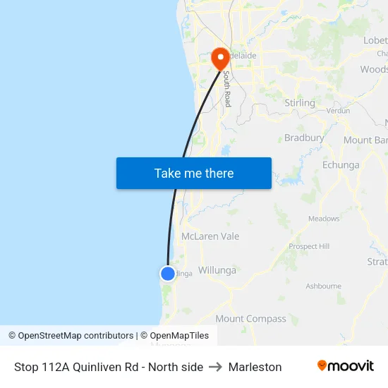 Stop 112A Quinliven Rd - North side to Marleston map