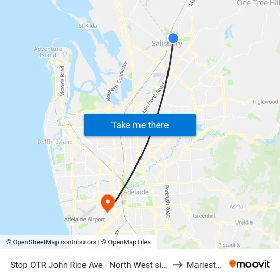 Stop OTR John Rice Ave - North West side to Marleston map