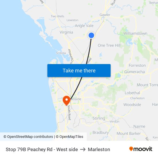 Stop 79B Peachey Rd - West side to Marleston map