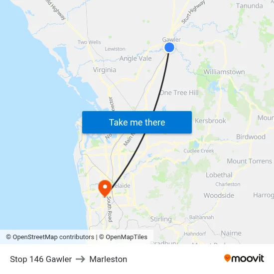 Stop 146 Gawler to Marleston map