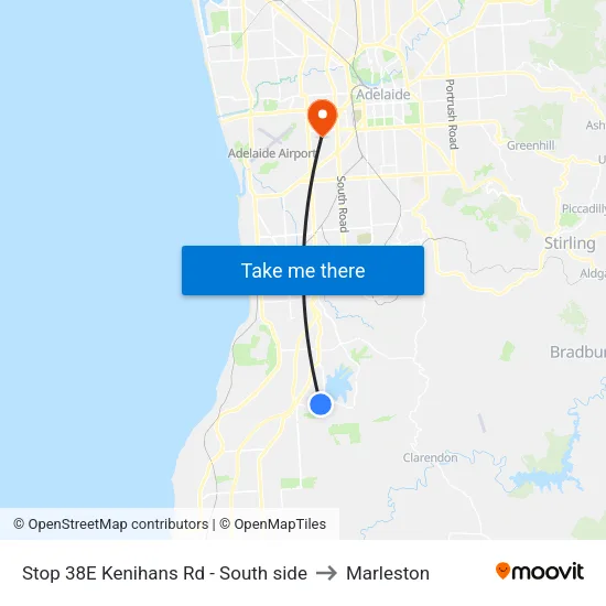 Stop 38E Kenihans Rd - South side to Marleston map
