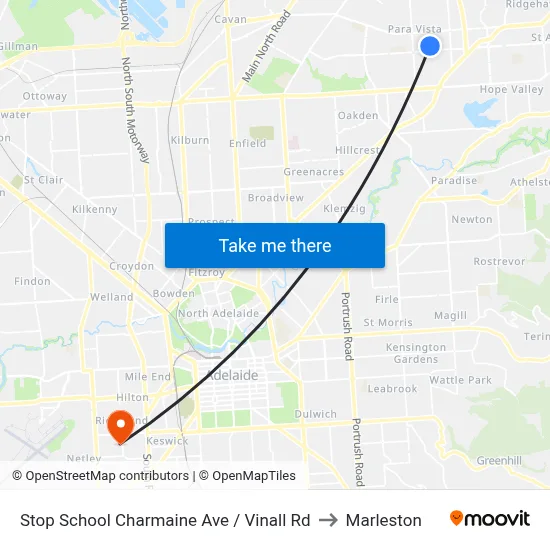 Stop School Charmaine Ave / Vinall Rd to Marleston map
