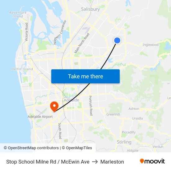 Stop School Milne Rd / McEwin Ave to Marleston map