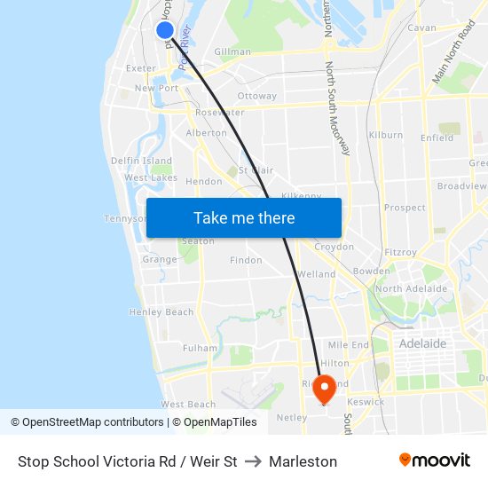 Stop School Victoria Rd / Weir St to Marleston map