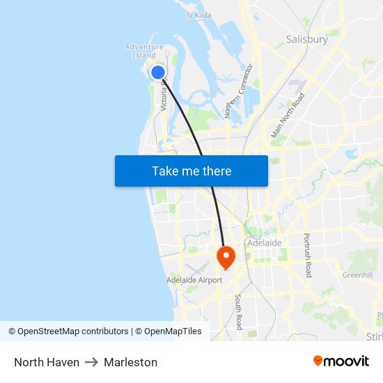 North Haven to Marleston map