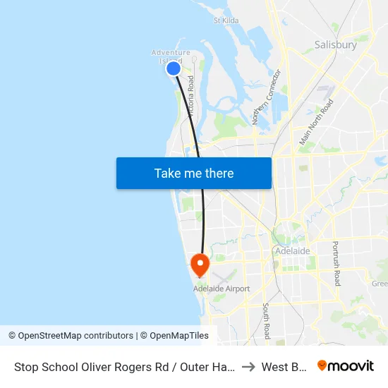 Stop School Oliver Rogers Rd / Outer Harbor Railway to West Beach map