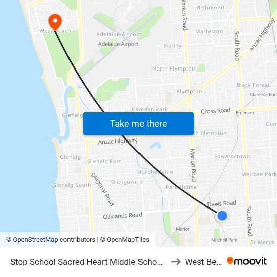 Stop School Sacred Heart Middle School Percy Av to West Beach map