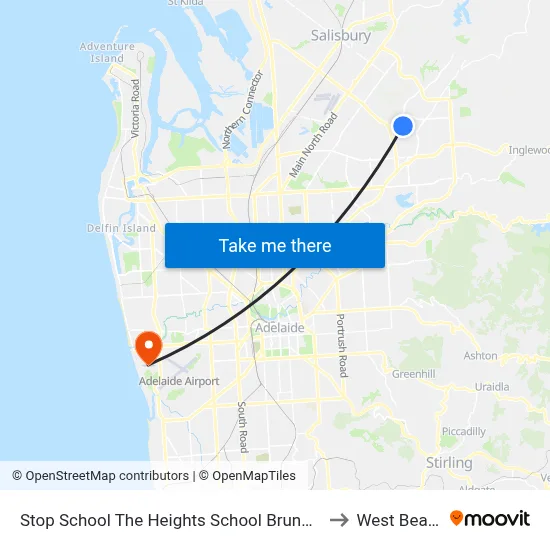 Stop School The Heights School Brunel Dr to West Beach map