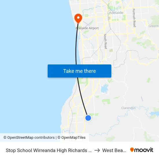 Stop School Wirreanda High Richards Dr to West Beach map