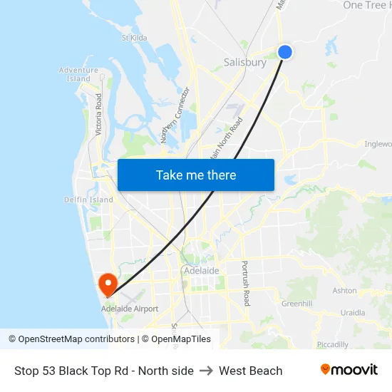 Stop 53 Black Top Rd - North side to West Beach map