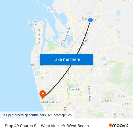 Stop 49 Church St - West side to West Beach map