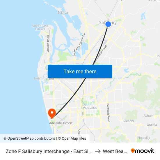 Zone F Salisbury Interchange - East Side to West Beach map