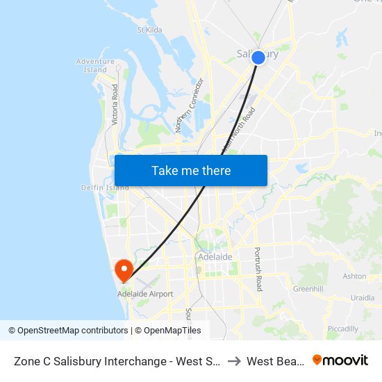 Zone C Salisbury Interchange - West Side to West Beach map