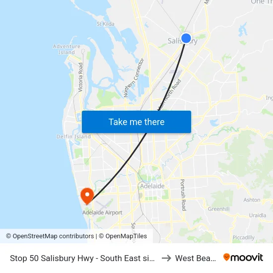 Stop 50 Salisbury Hwy - South East side to West Beach map