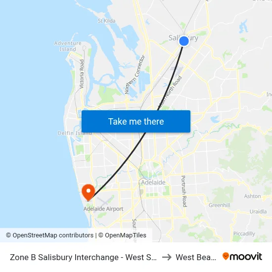 Zone B Salisbury Interchange - West Side to West Beach map