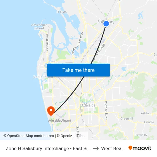 Zone H Salisbury Interchange - East Side to West Beach map