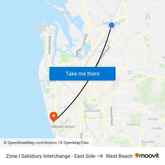Zone I Salisbury Interchange - East Side to West Beach map
