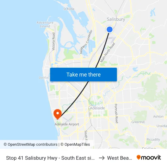 Stop 41 Salisbury Hwy - South East side to West Beach map
