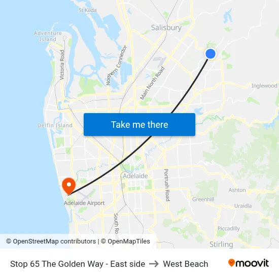 Stop 65 The Golden Way - East side to West Beach map