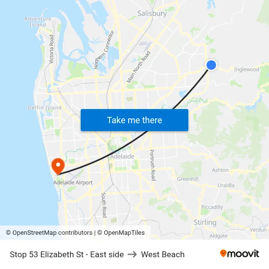 Stop 53 Elizabeth St - East side to West Beach map
