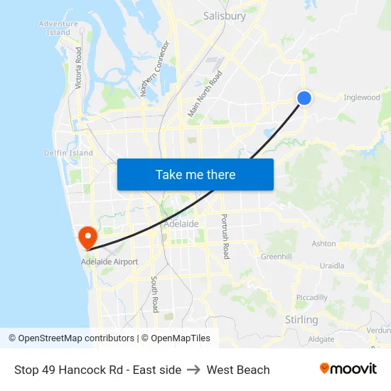 Stop 49 Hancock Rd - East side to West Beach map