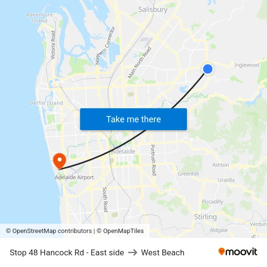 Stop 48 Hancock Rd - East side to West Beach map