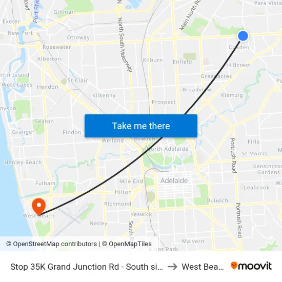 Stop 35K Grand Junction Rd - South side to West Beach map
