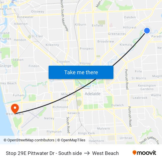 Stop 29E Pittwater Dr - South side to West Beach map