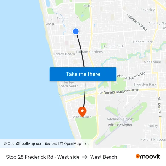Stop 28 Frederick Rd - West side to West Beach map